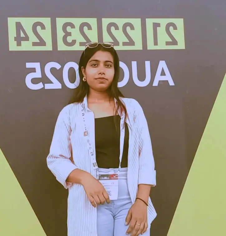 Alumna Anju at her capstone showcase